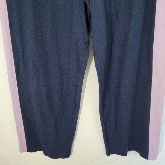 NWT Calvin Klein AUSTYN Navy/Purple Striped Pull-On Sweatpants Size L Pockets - Picture 4 of 12